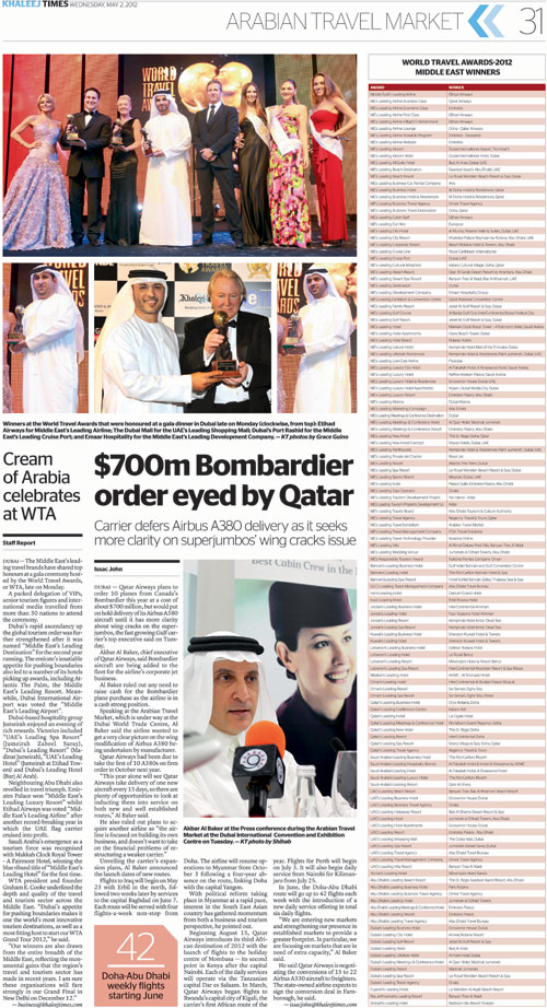 Khaleej Times World Travel Awards Khaleej Times World Travel Awards